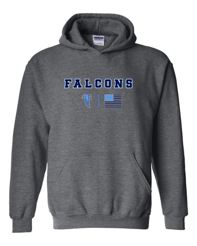 West Rowan Falcons Team Colors Flag Men's Hoodie