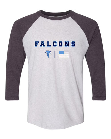 West Rowan Falcons Team Colors Flag Men's Baseball T-Shirt