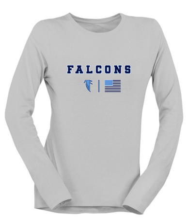 West Rowan Falcons Team Colors Flag Women's LS T-Shirt