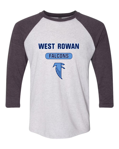 West Rowan Falcons Mascot #3 Women's Baseball T-Shirt