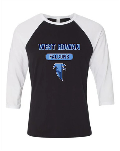 West Rowan Falcons Mascot #3 Men's Baseball T-Shirt