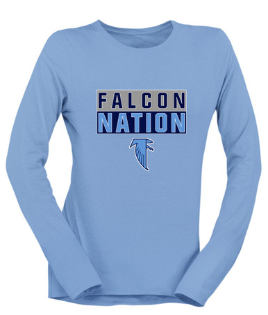 West Rowan Falcons Nation #1 Women's LS T-Shirt