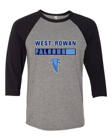 West Rowan Falcons Mascot #7 Women's Baseball T-Shirt