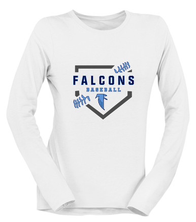 West Rowan Falcons Baseball #2 Women's LS T-Shirt