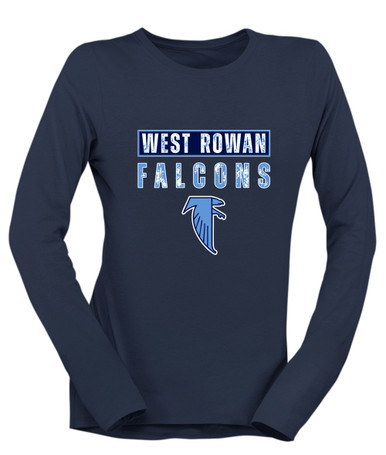 West Rowan Falcons Mascot #9 Women's LS T-Shirt