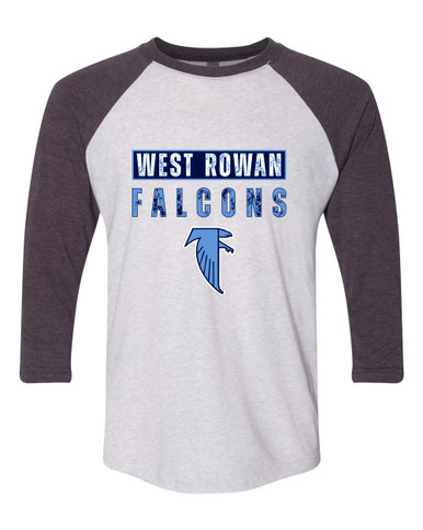 West Rowan Falcons Mascot #9 Men's Baseball T-Shirt