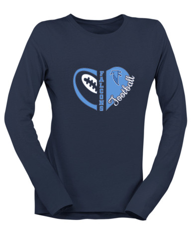 West Rowan Falcons Heart Football Women's Premium LS T-Shirt