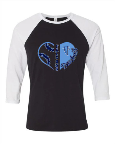 West Rowan Falcons Heart Baseball Women's Baseball T-Shirt