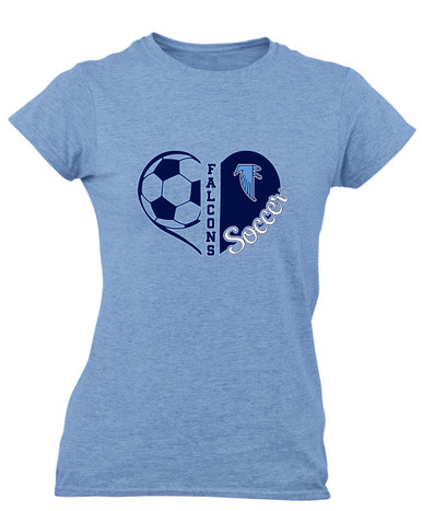 West Rowan Falcons Heart Soccer Women's SS T-Shirt