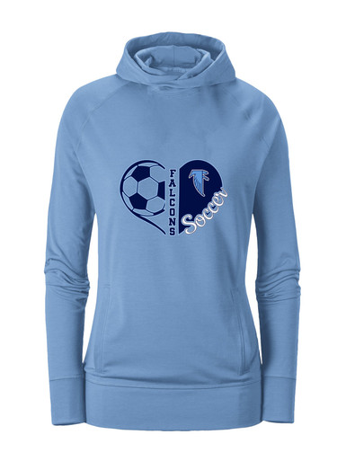 West Rowan Falcons Heart Soccer Women's Hoodie