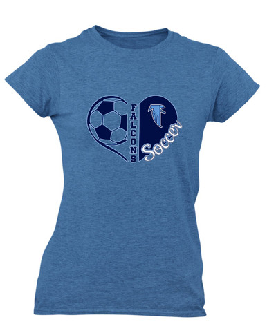 West Rowan Falcons Heart Soccer Women's Premium SS T-Shirt