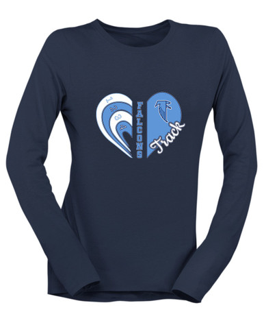 West Rowan Falcons Heart Track Women's Premium LS T-Shirt