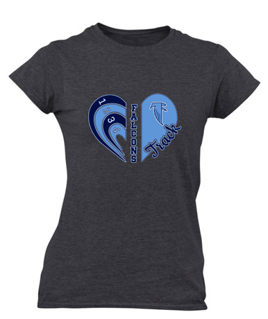 West Rowan Falcons Heart Track Women's Premium SS T-Shirt
