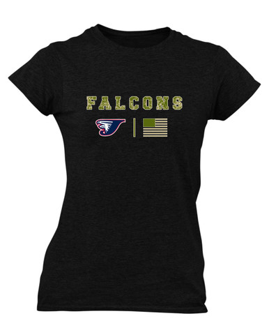 Jordan Falcons Camo Flag Women's SS T-Shirt
