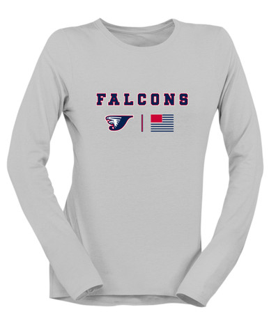 Jordan Falcons Team Colors Flag Women's LS T-Shirt