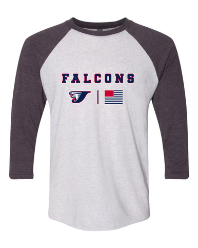 Jordan Falcons Team Colors Flag Men's Baseball T-Shirt