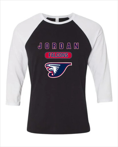 Jordan Falcons Mascot #3 Women's Baseball T-Shirt