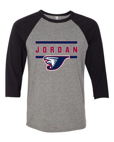 Jordan Falcons Mascot #4 Women's Baseball T-Shirt