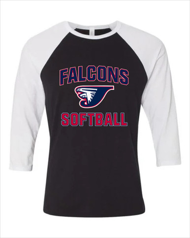 Jordan Falcons Softball #1 Women's Baseball T-Shirt