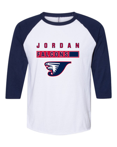 Jordan Falcons Mascot #7 Women's Baseball T-Shirt