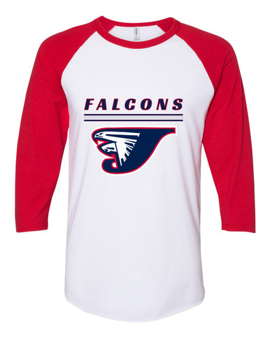Jordan Falcons Mascot #8 Women's Baseball T-Shirt
