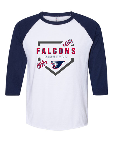 Jordan Falcons Softball #2 Women's Baseball T-Shirt