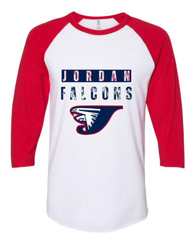 Jordan Falcons Mascot #9 Women's Baseball T-Shirt