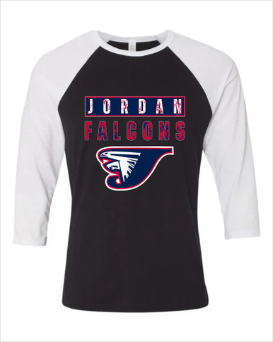 Jordan Falcons Mascot #9 Men's Baseball T-Shirt