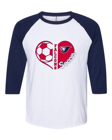 Jordan Falcons Heart Soccer Women's Baseball T-Shirt