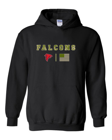 Saratoga Falcons Camo Flag Men's Hoodie