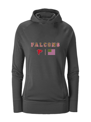 Saratoga Falcons Pink Camo Flag Women's Hoodie
