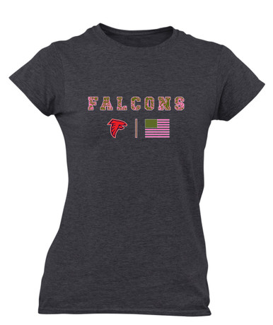 Saratoga Falcons Pink Camo Flag Women's Premium SS T-Shirt