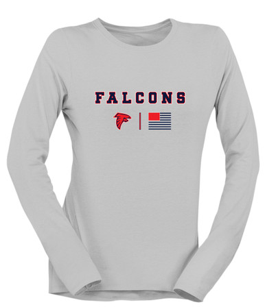 Saratoga Falcons Team Colors Flag Women's LS T-Shirt