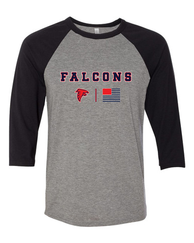 Saratoga Falcons Team Colors Flag Women's Baseball T-Shirt