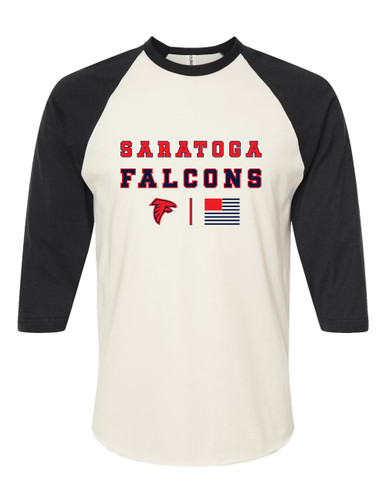 Saratoga Falcons Spirit Flag Women's Baseball T-Shirt