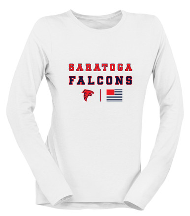 Saratoga Falcons Spirit Flag Women's LS T-Shirt