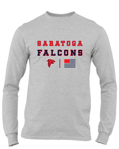Saratoga Falcons Spirit Flag Men's LS T-Shirt