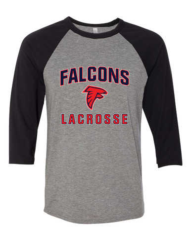 Saratoga Falcons Lacrosse Men's Baseball T-Shirt