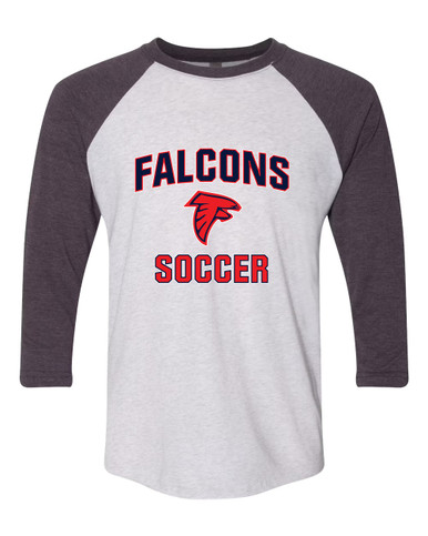 Saratoga Falcons Soccer #1 Women's Baseball T-Shirt