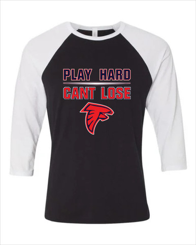 Saratoga Falcons Play Hard, Can't Lose Women's Baseball T-Shirt