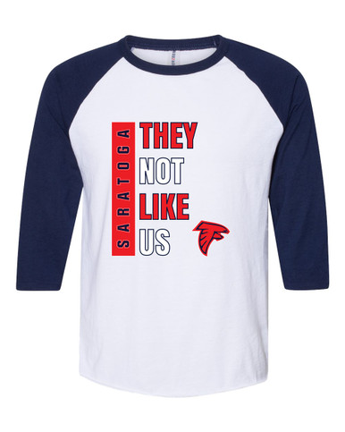Saratoga Falcons They Not Like Us #1 Men's Baseball T-Shirt
