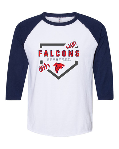 Saratoga Falcons Softball #2 Women's Baseball T-Shirt