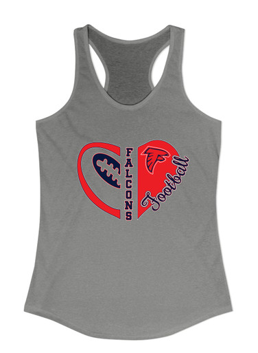 Saratoga Falcons Heart Football Women's Tank Top
