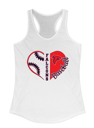 Saratoga Falcons Heart Baseball Women's Tank Top