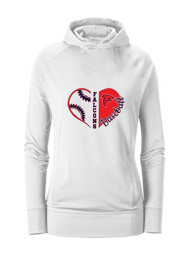 Saratoga Falcons Heart Baseball Women's Hoodie