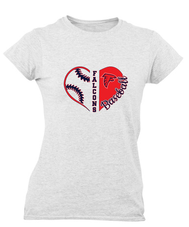 Saratoga Falcons Heart Baseball Women's Premium SS T-Shirt