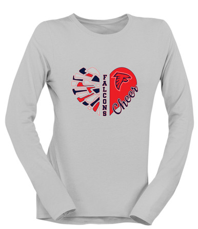 Saratoga Falcons Heart Cheer Women's LS T-Shirt