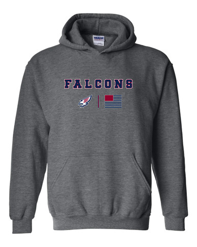 Tompkins Falcons Team Colors Flag Men's Hoodie
