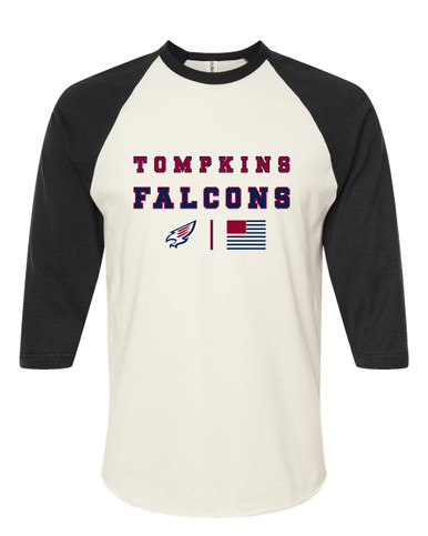 Tompkins Falcons Spirit Flag Women's Baseball T-Shirt