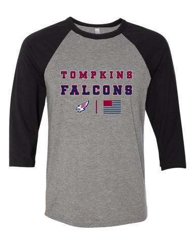 Tompkins Falcons Spirit Flag Men's Baseball T-Shirt